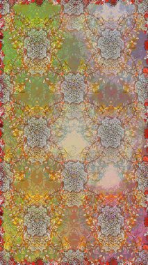 Vadinin çiçekleri kahverengi ve bej renklerde. Çiçeksiz desenlerin çizimi.