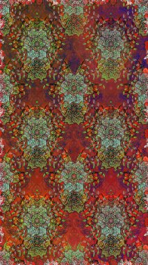 Tomurcukları papatya çiçekleri olan sevimli bir çiçek deseni. Kusursuz bir geçmişi var. Raster illüstrasyonu. Eski usul. Kumaş, tekstil, duvar kağıdı baskısı için. Miles Fleur, dandik süs.