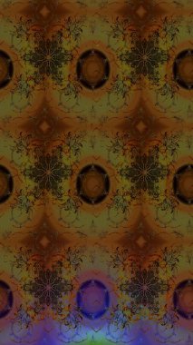 Kahverengi renkli etnik çiçeklerin olduğu zarif bir eskiz modeli. Raster Çiçek İllüstrasyonu güzel tekstil..