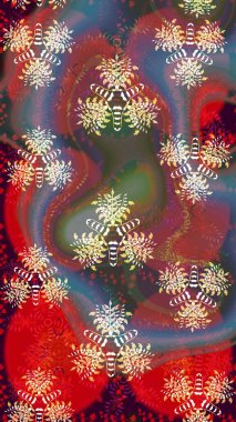 Çiçek izi. Suluboya çizim kalıbı. Suluboya tarzında kahverengi renkte çiçekler.