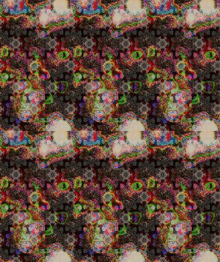 Raster illüstrasyonu. Kahverengi renkli güzel bir tekstil. Suluboya çiçekli çiçek deseni.