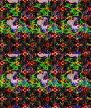 Raster Çiçek İllüstrasyonu 'nun şirin tekstili. Siyah renkli etnik çiçeklerle zarif eskiz deseni.