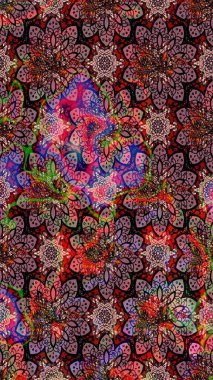 Küçük renkli çiçekler. Robot resim. Küçük çiçekte güzel bir desen. Motley illüstrasyonu. Çiçekli yaz çiçekleri. Moda baskıları için zarif bir şablon.