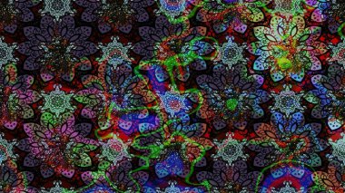 Kabile sanatı boho baskısı, klasik çiçek arkaplanı. Soyut etnik raster çizim kalıbı. Arkaplan dokusu, duvar kağıdı, siyah renkli çiçek teması.