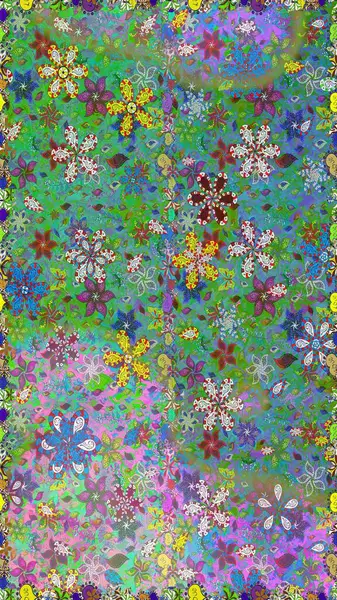 Kusursuz. Motley illüstrasyonu. Küçük renkli çiçekler. Moda baskıları için zarif bir şablon. Küçük çiçekte güzel bir desen. Çiçekli yaz çiçekleri.