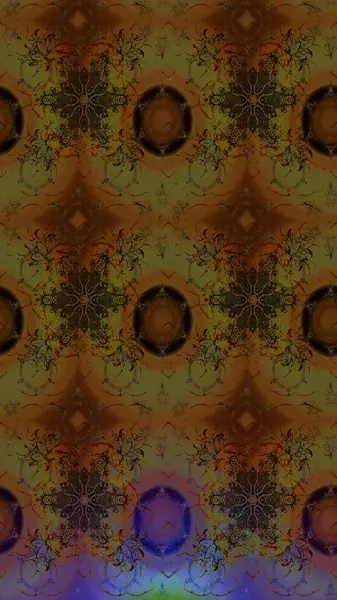 Kahverengi renkli etnik çiçeklerin olduğu zarif bir eskiz modeli. Raster Çiçek İllüstrasyonu güzel tekstil..