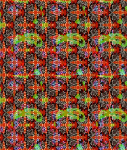 Raster illüstrasyonundaki çiçek desenli çizim. Suluboya tarzında kırmızı renkte çiçekler.