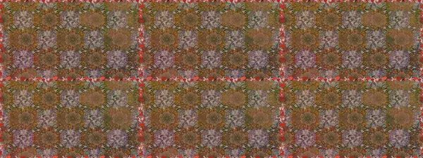 Kahverengi ve bej renkli yapraklı yabani çiçekler. Suluboya, elle çizilmiş. Raster illüstrasyonu. Kusursuz arkaplan deseni.