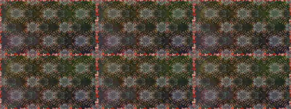 Düz Çiçek Elementleri Tasarımı. Raster Illustrasyon 'da moda olmayan çiçek deseni. Renkli Yaz Temalı Kusursuz Arkaplan. Gri ve kahverengi renkte çiçekler.