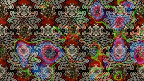 Raster Güzel kumaş deseni. Çiçek arkaplan ile soyut zarafet çizim deseni.