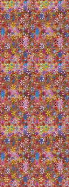 Raster Yumuşak kumaş deseni. Klasik taslak çizimi. Çiçeksel kahverengi ve pembe pürüzsüz desen. Raster çiçek izi..