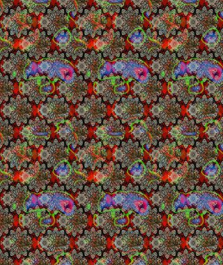 Düz Çiçek Elementleri Tasarımı. Gri renkli çiçekler. Renkli Bahar Teması eskiz kalıbı. Raster illüstrasyonunda çiçek deseni çizimi.