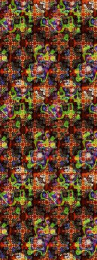 Çiçek. Taslak dekoratif arka plan, çiçek mandala. Kahverengi renklerde. Raster illüstrasyonu.