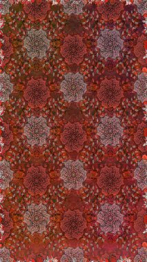 Sevimli çiçek raster deseni. Moda kumaş deseni. Yaz tema Dikişsiz desen arka plan rengi. Düz çiçek öğeleri tasarım.