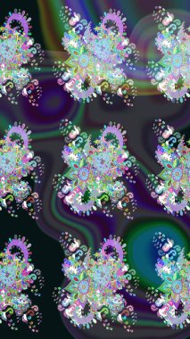 Gri renklerde. Raster illüstrasyonu. Çiçekli güzel suluboya desen.