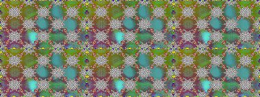 Düz Çiçek Elementleri Tasarımı. Çiçekle kusursuz desen. Yeşil ve gri renkli çiçekler. Renkli Bahar Teması Kusursuz Arkaplan.