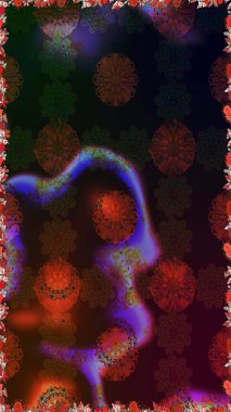 Nazikçe, güzel çiçek arkaplanı. Çiçekli karalama şeklinde Raster çiçek deseni. Kahverengi ve gri renkte çiçekler.