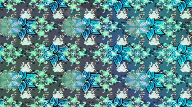 Çizim çiçek deseni duvar kâğıdı olarak kullanılabilir. Mavi renkli çiçekler. Raster illüstrasyonu.