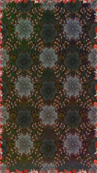 Kusursuz çiçek deseni duvar kâğıdı olarak kullanılabilir. Raster illüstrasyonu. Gri ve kahverengi renkte çiçekler.