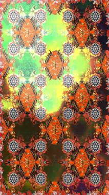 Motley illüstrasyonu. Küçük renkli çiçekler. Küçük çiçekte güzel bir desen. Moda baskıları için zarif bir şablon. Kahverengi ve turuncu çiçekli bahar çiçekleri.