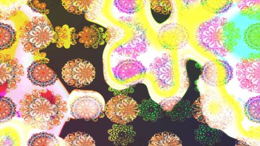 Küçük bir çiçekte eskiz deseni. Hoş bir çiçek geçmişi var. Güzel kumaş deseni. Raster illüstrasyonu.