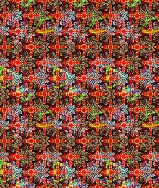 Düz Çiçek Elementleri Tasarımı. Raster illüstrasyonundaki çiçek desenli çizim. Renkli Bahar Teması eskiz kalıbı. Güzel kumaş deseni.