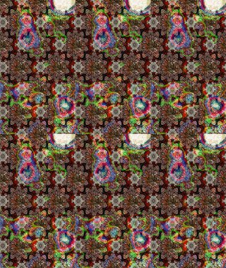 Renkli Bahar Teması eskiz kalıbı. Eskiz klasiği. Düz Çiçek Elementleri Tasarımı. Raster Şirin kumaş deseni.