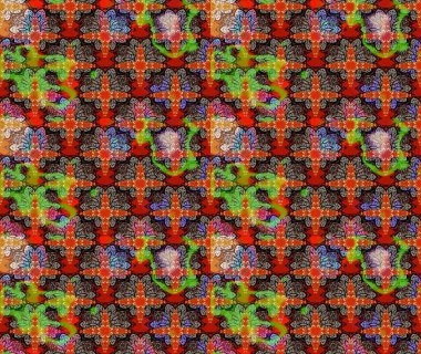 Raster illüstrasyonu. Güzel kumaş deseni. Zentangle soyut çiçekleri. Düz Çiçek Elementleri Tasarımı. Renkli Bahar Teması eskiz kalıbı. Çiçek tozu..