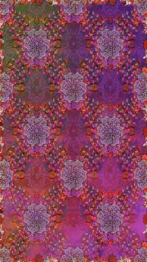 El çizimi, soyut ve süslü elementler. Klasik çiçekler. Suluboya resim taklit Raster çizimi. Mor renkler. Yaz çiçekleri teması.