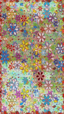 Klasik taslak çizimi. Çiçeksel nötr ve yeşil pürüzsüz desen. Raster çiçek izi. Raster Yumuşak kumaş deseni.