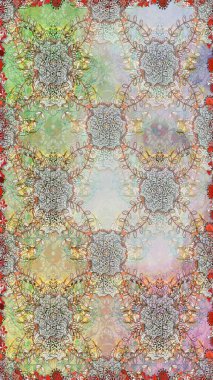 Çiçekli karalama şeklinde Raster çiçek deseni. Yumuşak, yaz çiçekli arka plan. Gri ve nötr renkte çiçekler.