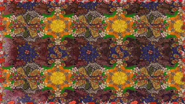 Küçük kahverengi çiçeklerdeki oldukça eski bir besin torbası deseni. Tekstil, kumaş, kapaklar, duvar kağıtları, baskı, paket, koleksiyon defteri, örgü, dekupaj için çiçek arkaplanı..