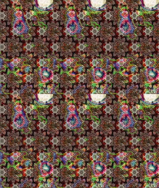 Renkli Bahar Teması eskiz kalıbı. Eskiz klasiği. Düz Çiçek Elementleri Tasarımı. Raster Şirin kumaş deseni.