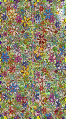 Yeşil ve nötr renklerde çiçekler. Nazik romantik baskı. Raster dikişsiz şirin çiçek deseni. Bahar mevsimi. Tatil havası..