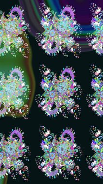 Çiçek duvar kâğıdı. Raster illüstrasyonu. Çiçek arkaplan. Gri renkli şirin tekstil tarzında. Renkli çizim deseni.