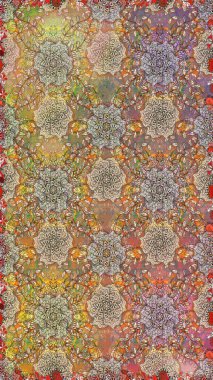 Güzel kumaş deseni. Raster suluboya deseni, narin çiçekler, bej ve kahverengi çiçekler, tebrik kartı şablonu..