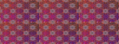 Şirin çiçekli kusursuz desen ve mor ve kahverengi renkli yapraklar, suluboya çiçekli desen, duvar kağıdı, kart ya da kumaş için fayanslı. Raster illüstrasyonu.