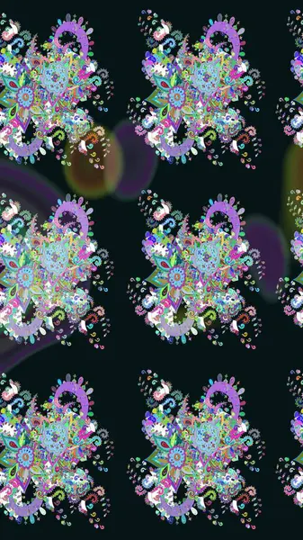 Çiçekler suluboya eskiz deseni. Raster Stili kumaş deseni.