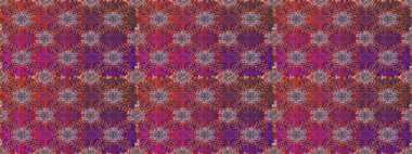 Şirin çiçekli kusursuz desen ve mor ve kahverengi renkli yapraklar, suluboya çiçekli desen, duvar kağıdı, kart ya da kumaş için fayanslı. Raster illüstrasyonu.