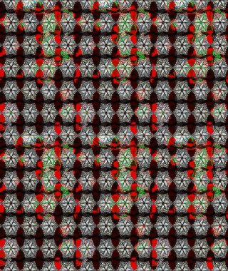 Düz Çiçek Elementleri Tasarımı. Raster Illustrasyon 'daki Çiçek Deseni' nin son moda çizimi. Siyah renkli çiçekler. Renkli Yaz Teması çizim şablonu.