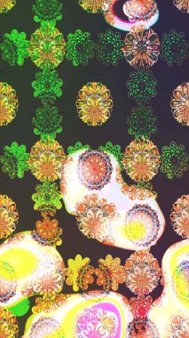 Süslü kumaş deseni. Çiçekli çiçek deseni, suluboya. Raster deseni.