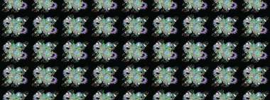 Çocuksu tasarım. Tekstil, kumaş, ambalaj, hatıra defteri için hoş bir çiçek arkaplanı. Elle çizilmiş çiçek desenli Raster çizimi. Siyah arkaplanda.