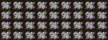 Tekstil, kumaş, ambalaj, hatıra defteri için hoş bir çiçek arkaplanı. Çocuksu tasarım. Gri arka planda. Elle çizilmiş karalama çiçekleri ile Raster çizim deseni.