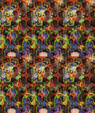 Güzel kumaş deseni. Kahverengi renklerde. Raster illüstrasyonu. Raster illüstrasyonunda çiçek deseni çizimi.