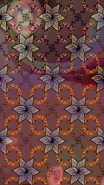 El çizimi. Çiçekli eskiz deseni. Suluboya çizimi. Kahverengi renkte çiçekler.