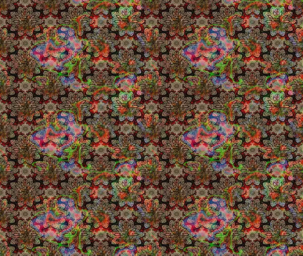 Raster çiçek desenli çiçek deseni, yapraklar, dekoratif elementler, sıçrama, lekeler, el çizimi kontur çizgileri ve Doodle çizim stili, grafik raster çizim çizimi.