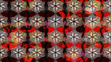 Kahverengi renklerde bahar çiçekleri. Çiçek ve yapraklı karalama şeklinde Raster çiçek deseni. Raster illüstrasyonu.