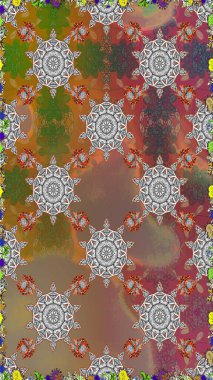 Kahverengi renkli çiçekler. Raster düz çiçekleri pürüzsüz desen. Tasarım hediye paketi, tebrik kartları, posterler ve afiş tasarımı.