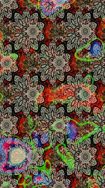 Raster Hip kumaş deseni. Eskiz Vintage Çiçek Deseni.