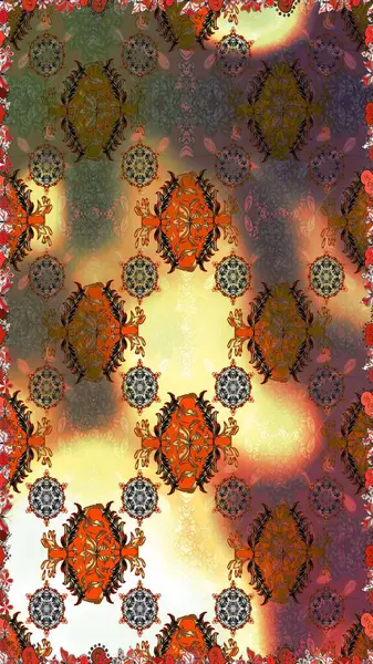 Paisley el çizimi elementler. Fantezi çiçekli kusursuz desen, doğal duvar kağıdı, çiçek desenli kıvrım çizimi. Ev dekoru.